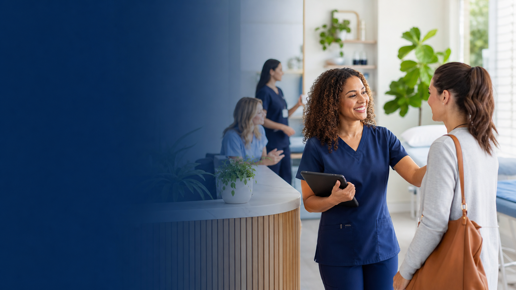 Wellness professional speaking with a client